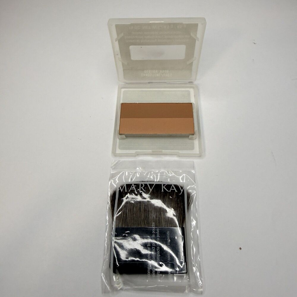 Mary Kay SANDSTONE/GRES Cheek Color + MK Brush Lot New NOS .22 oz.
